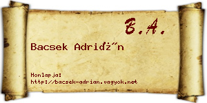 Bacsek Adrián névjegykártya